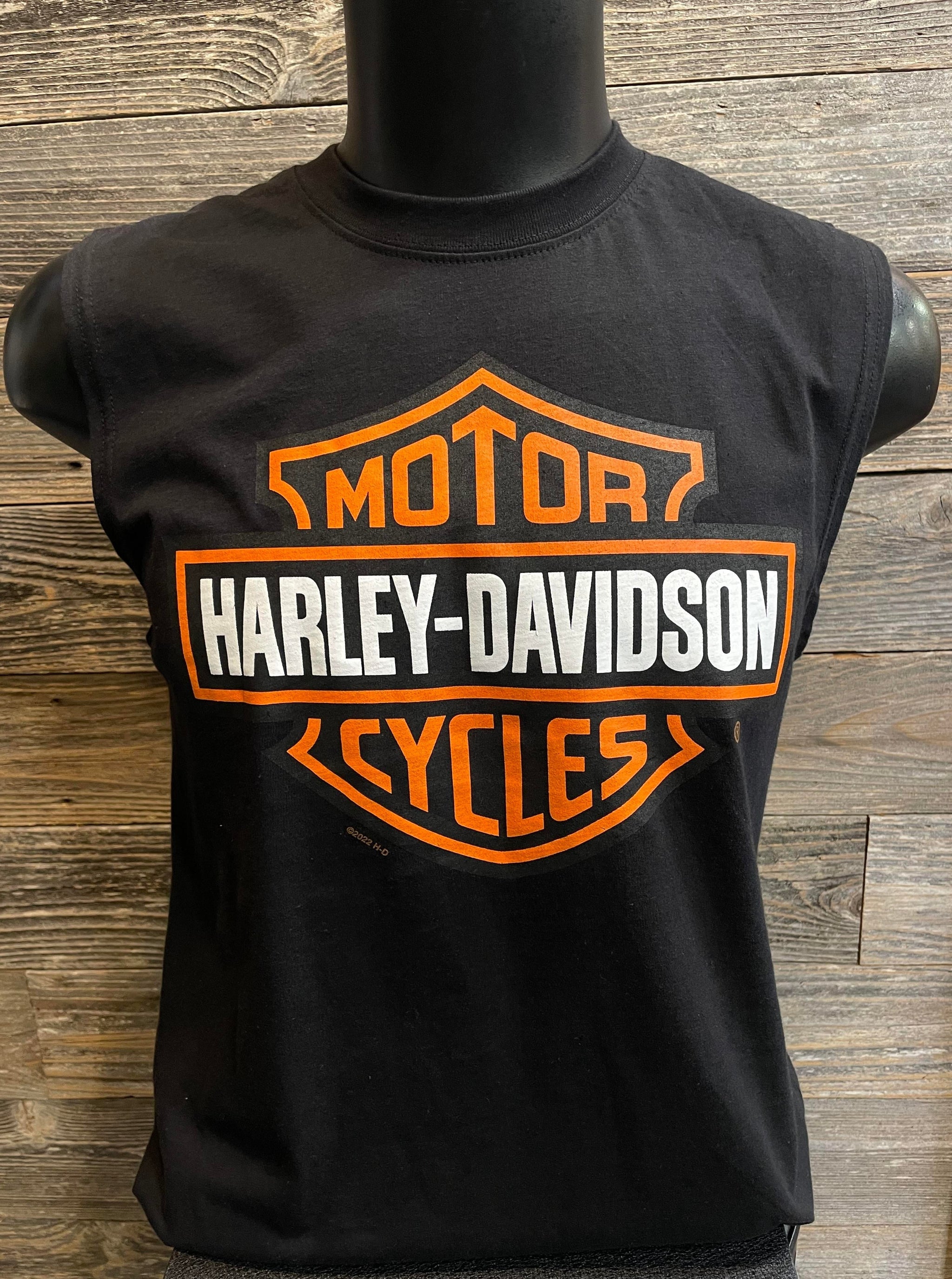 Harley Davidson Men's Open Bar & Shield Short Sleeve T-Shirt Black Size Harley Davidson Men's Open Bar & Shield Short Sleeve T-Shirt Black Size