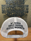 Mt. Rainier Harley-Davidson® Seattle Black & White Trucker Hat