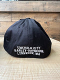 Emerald City Harley-Davidson® Dealer Hat Black with Red, White, and Blue B&S