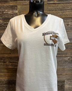 Eastside Harley-Davidson®  Ladies White V-Neck