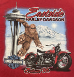 Eastside Harley-Davidson® Red Sasquatch T Shirt Seattle needle back
