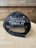 Emerald City Harley-Davidson® Dealer Hat Black/White Distressed