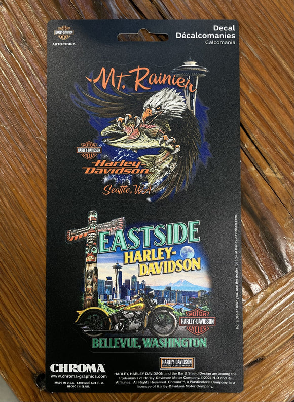 Mt. Rainier Harley-Davidson® Seattle Decal Set *NEW*