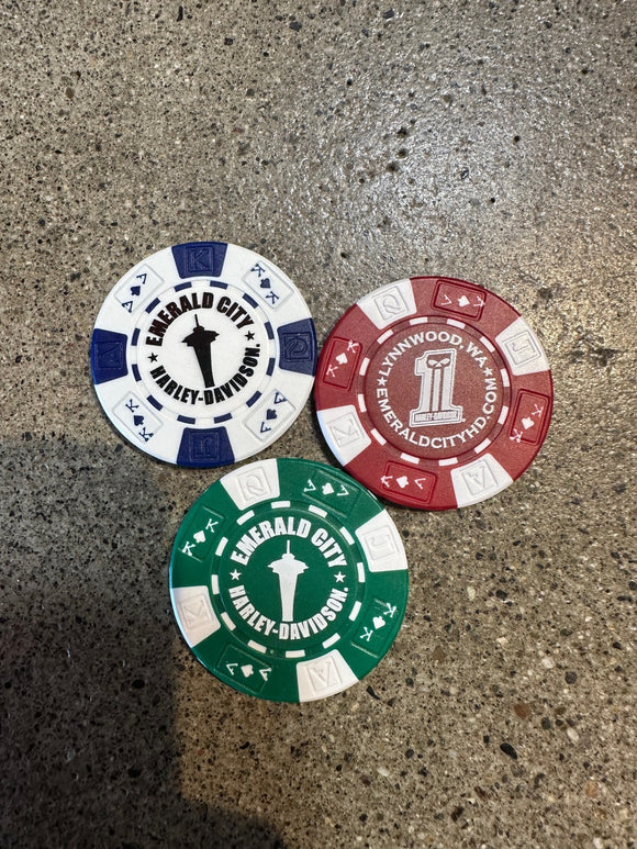 Emerald City Harley-Davidson® Poker Chips Set of 3