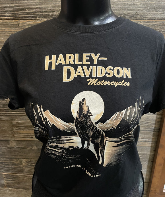 Mt. Rainier Harley-Davidson®  Seattle Women's Freedom Wolf T-Shirt